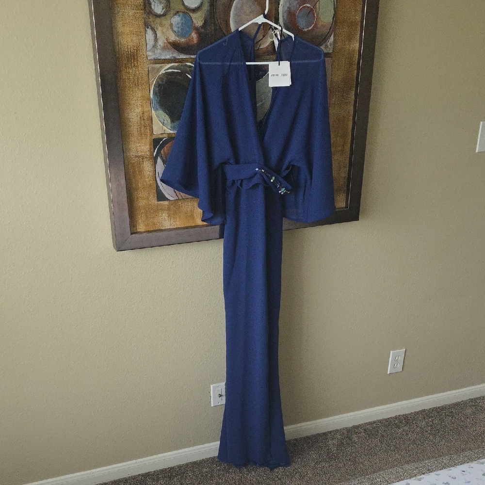 Atelier Legora Elegant Navy Blue Maxi Dress